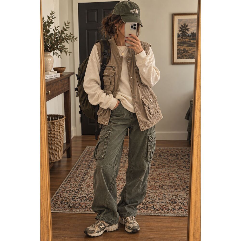 Wei Peng Khaki Utility Safari Vest Multi Pocket Fishing Y2K Tagged XXL